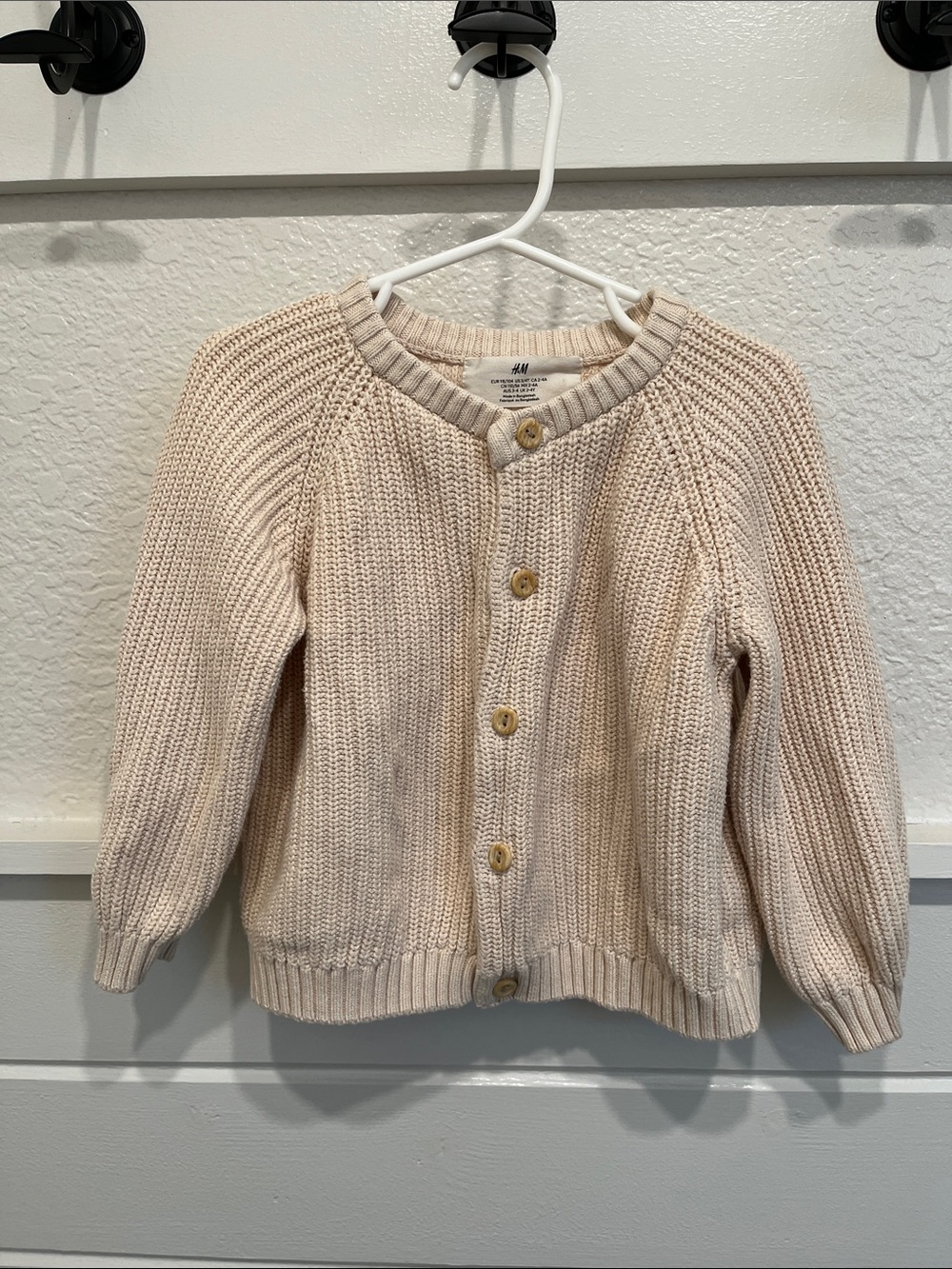 H&M Cream Knit Button Cardigan